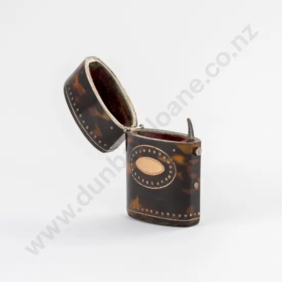 Victorian Tortoise Shell Gold Inlaid Pocket Etui