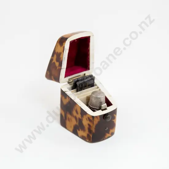 Victorian Tortoise Shell Pocket Sewing Box