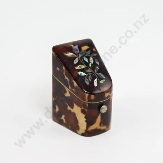 Victorian Tortoise Shell & Abalone Pocket Sewing Box