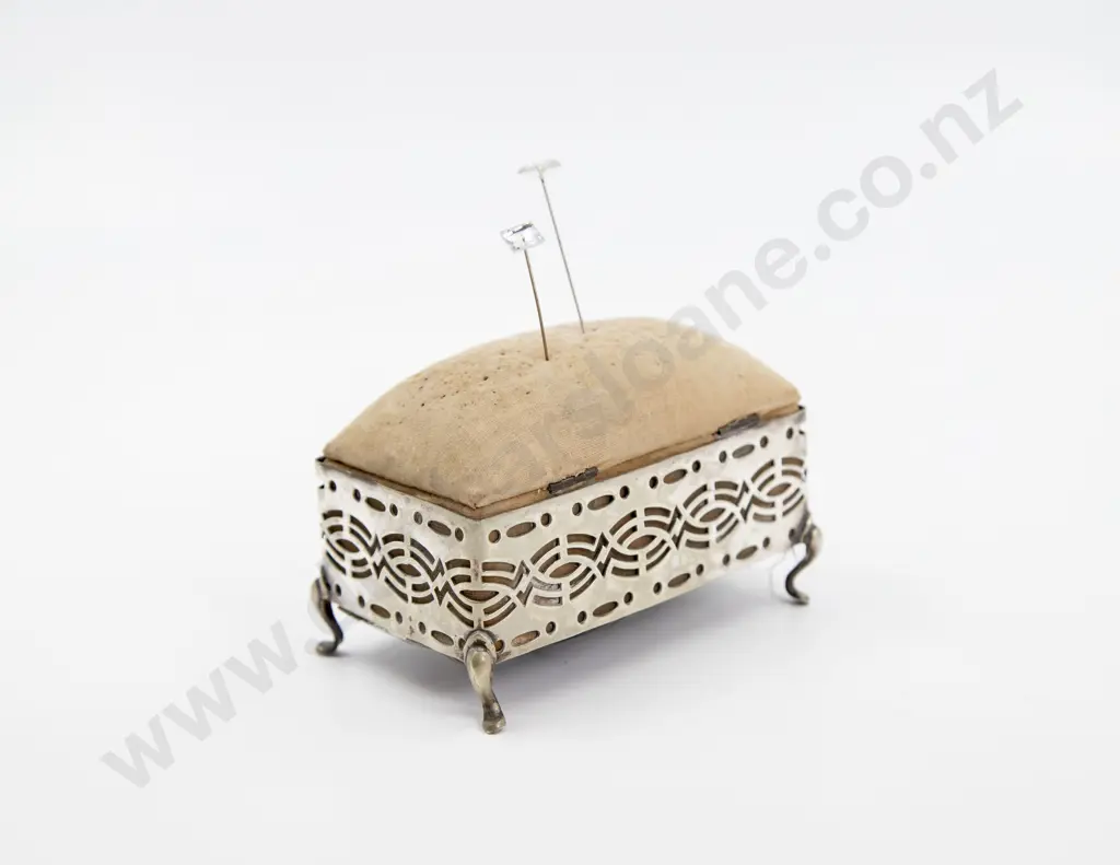 Early C20th S/Plated Gallery Sewing Box Image 1++