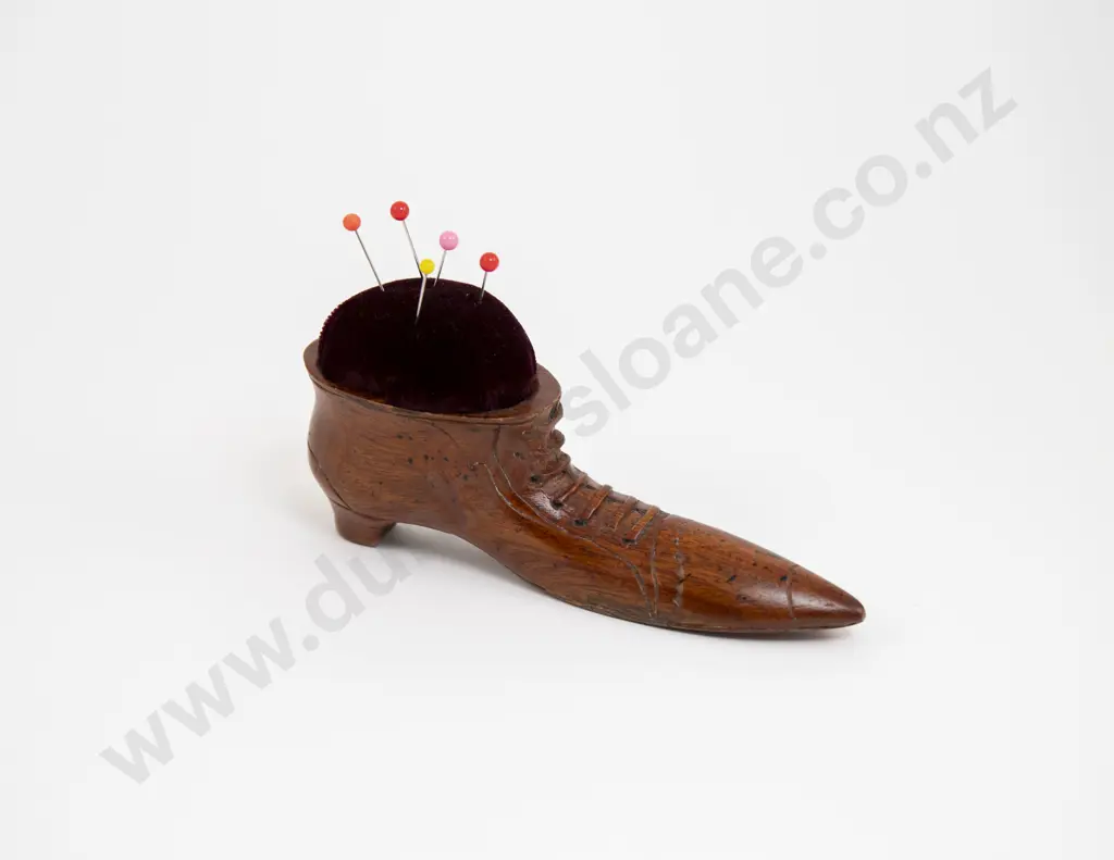 Victorian Fruitwood Carved Shoe Pin Holder Image 1++