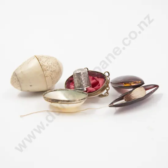 Victorian MOP Egg Case with Thimble