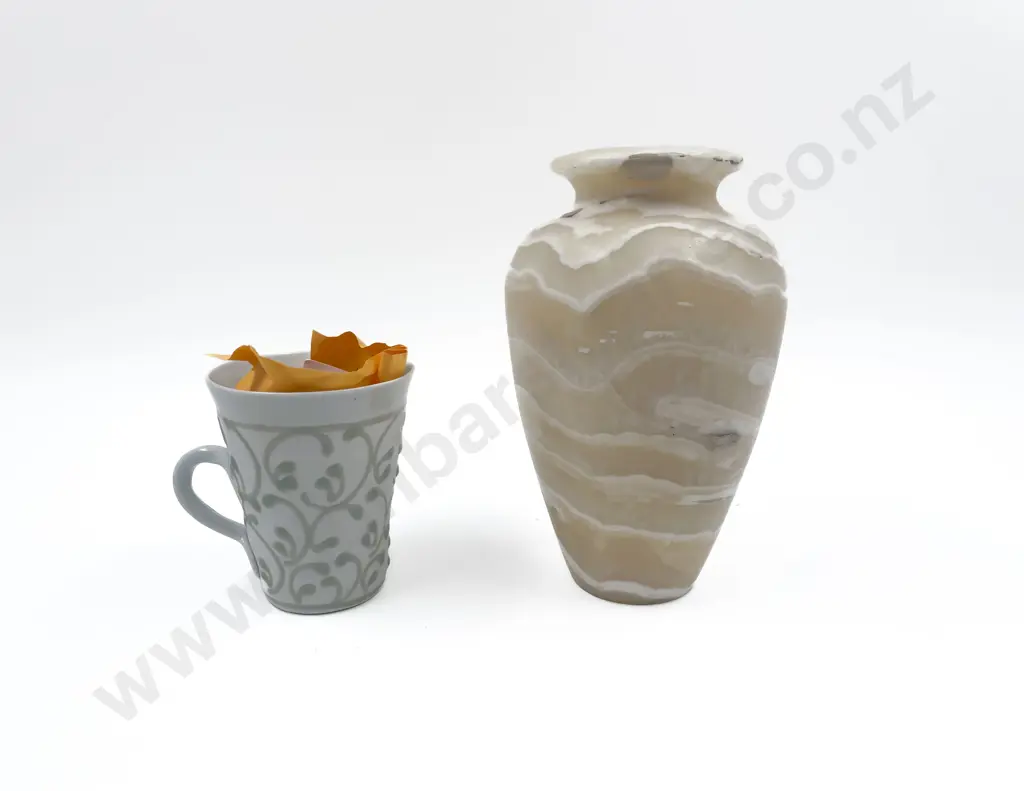 Lilou Milcent Gallot Pottery Mug together with Hard Stone Vase Image 1++