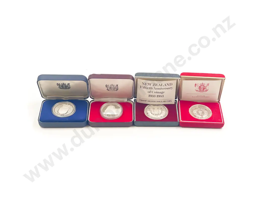 NZ Proof Silver Coins  1978/1979/1983/1986 Image 1++
