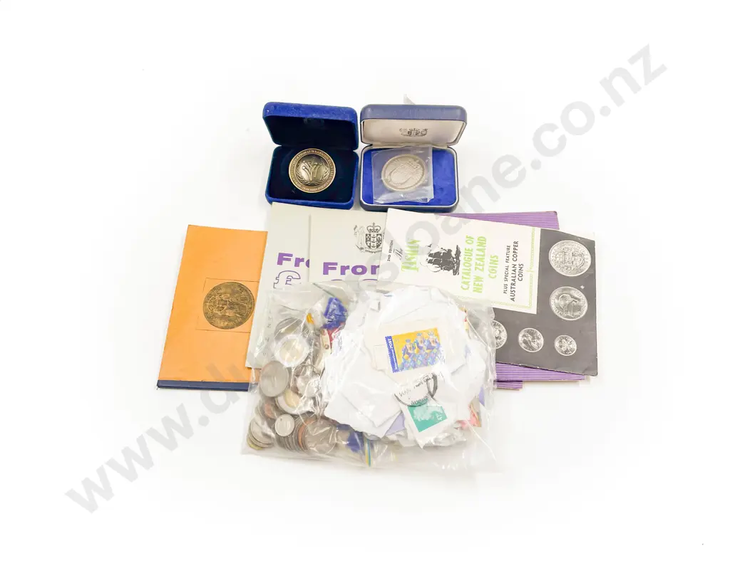 Two 1967 Currency Packs 1976 Unc $1/2001 Police Medallion/Small Qty coins and stamps Image 1++
