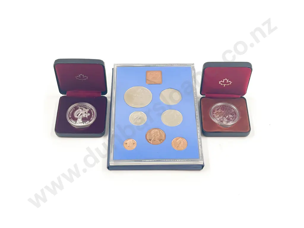 UK 1972 Coin Pack and Two Canadian SIlver $1 1983/1980 Image 1++