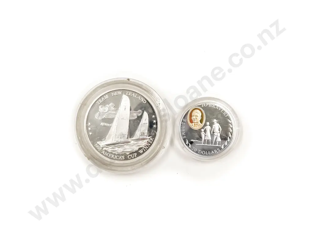 NZ Proof Silver 1995 $20/ Team NZ 78.30g America's Cup Commemorative Image 1++