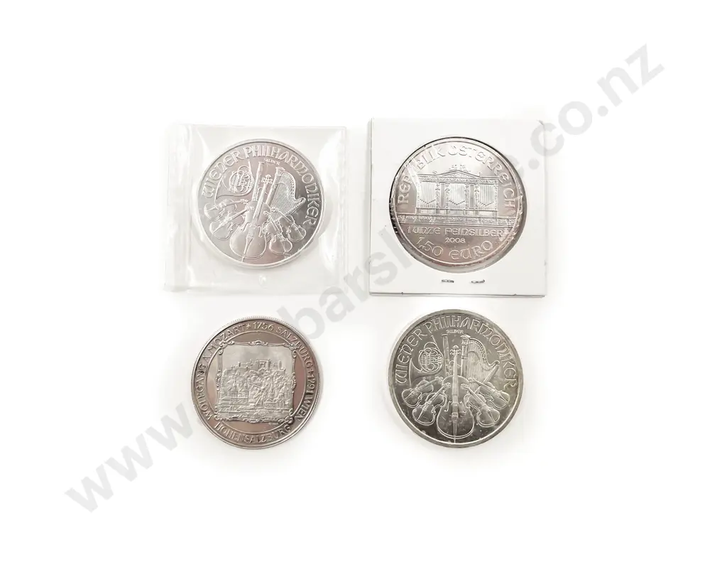 Four Silver Music Medallions Image 1++