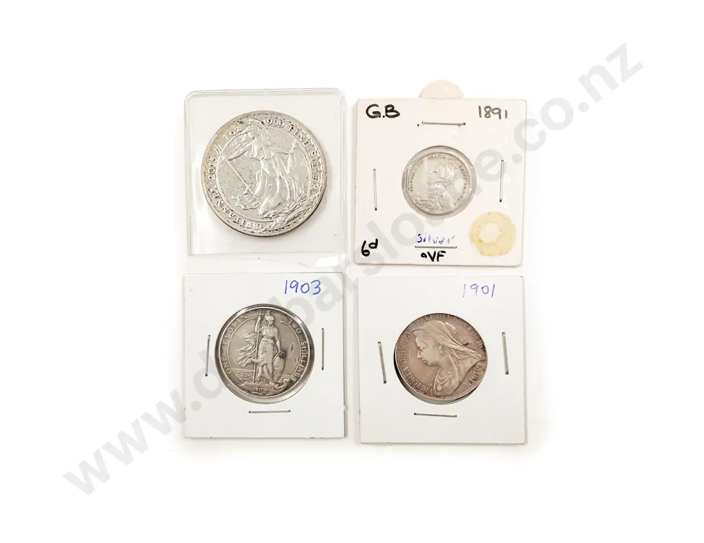 UK Four Silver Coins Image 1++