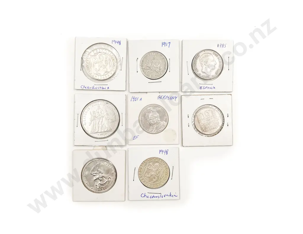 Eight World Assorted SIlver Coins Image 1++