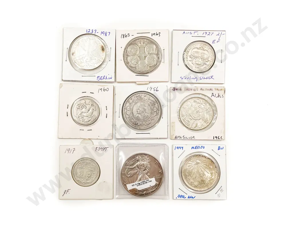 Nine World Assorted SIlver Coins Image 1++