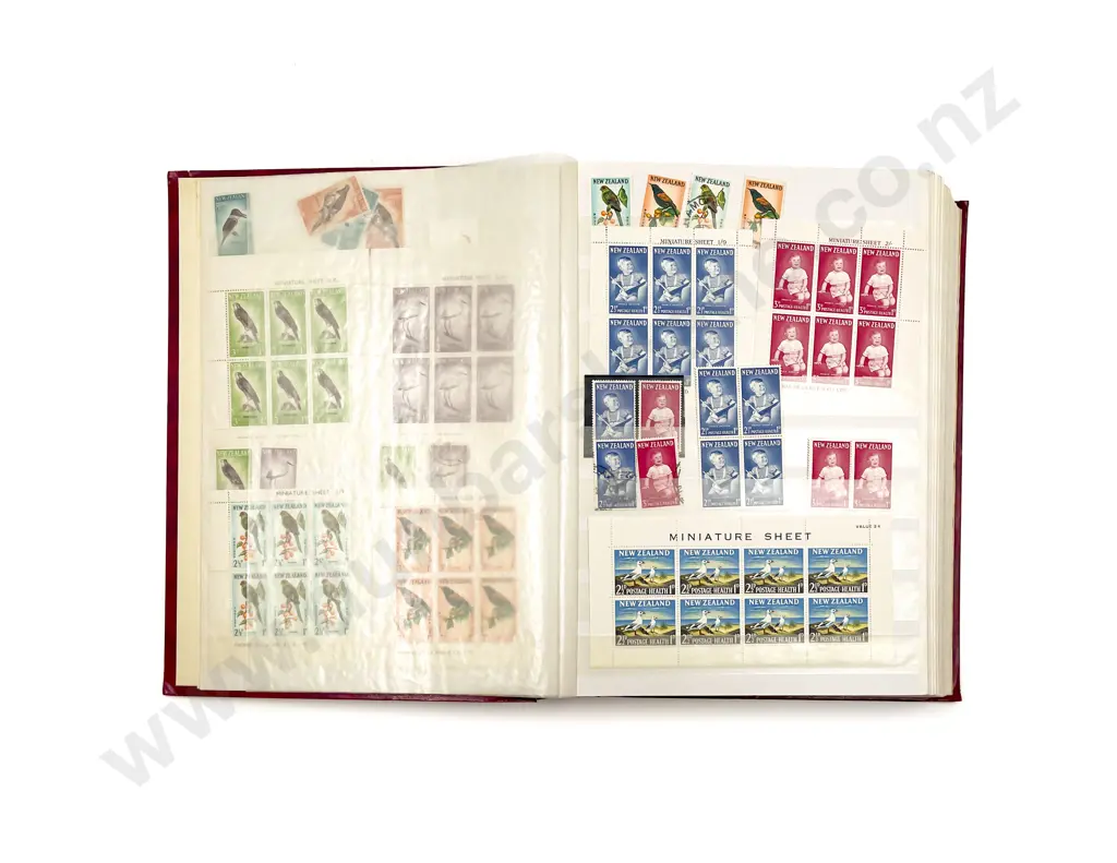 Stock Book Album Mainly NZ Decimal Stamps with Mint Blocks Image 1++