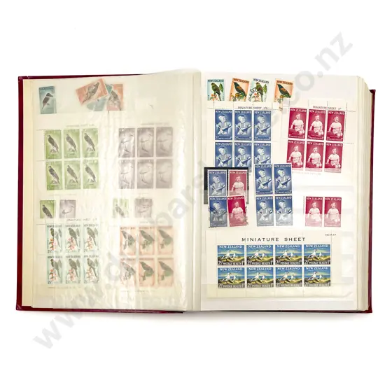Stock Book Album Mainly NZ Decimal Stamps with Mint Blocks