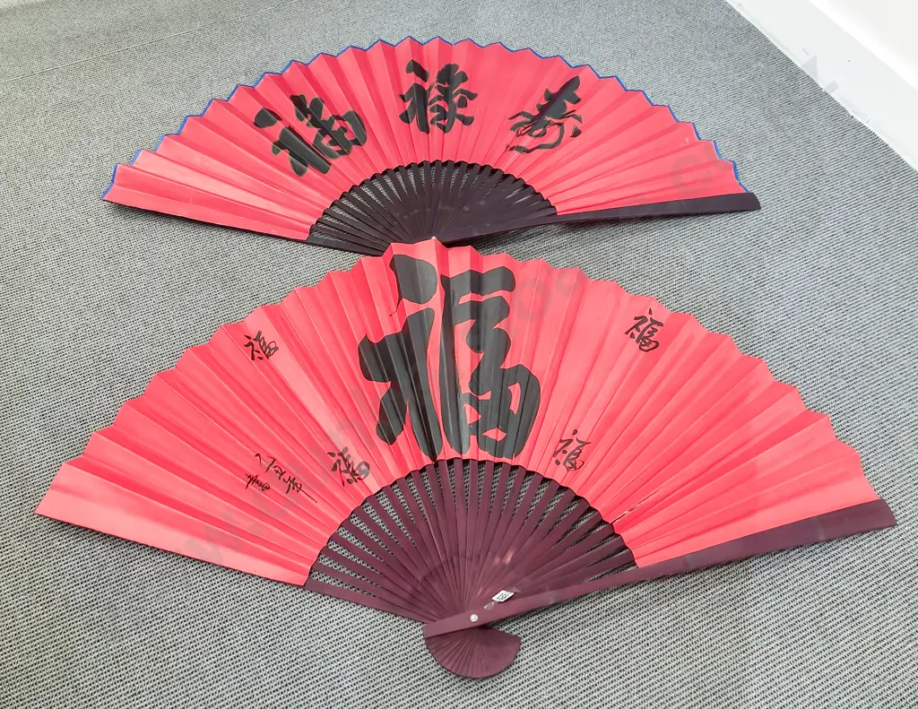 Pair of Large Decorative Fans Image 1++