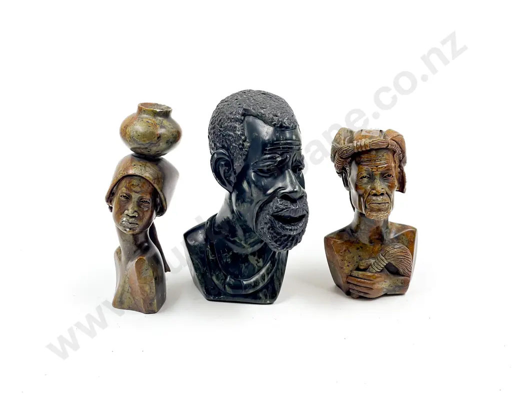 Three Assorted Hardstone Busts Image 1++