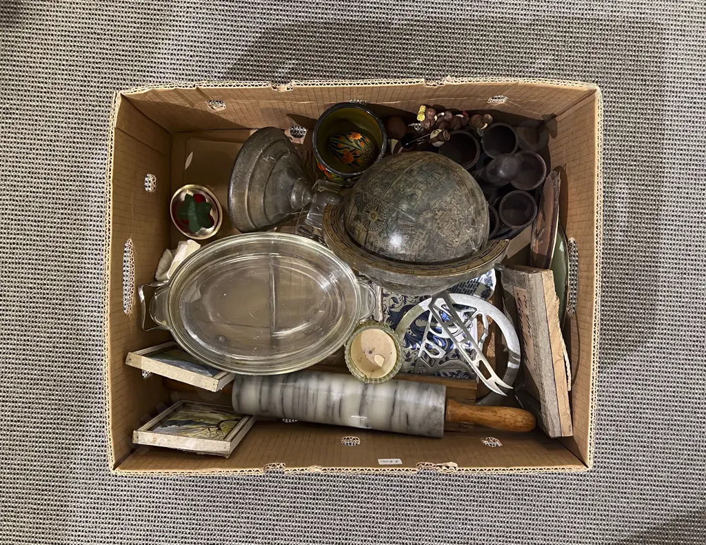 Box Quantity of Assorted Vintage incl Marble Rolling Pin Image 1++