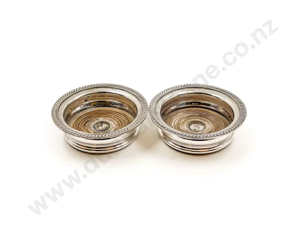 Pair of C19th Plated Wine Coasters Image 1++