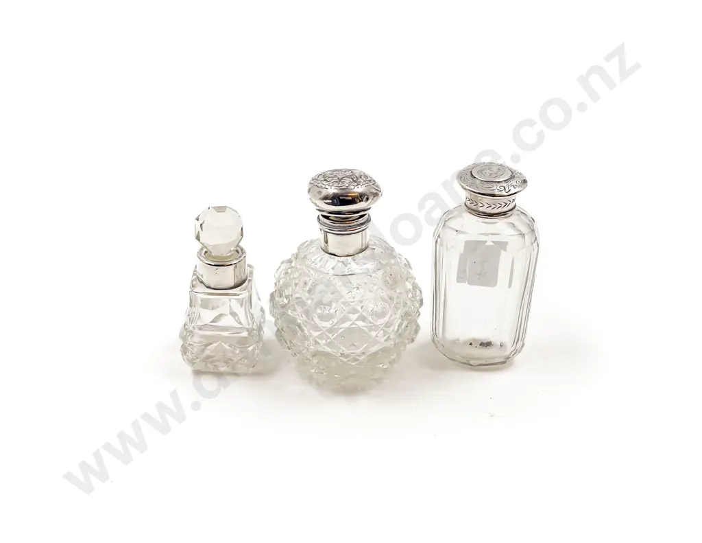 Two S/S Topped Vanity Bottles together with S/S Collared Example Image 1++