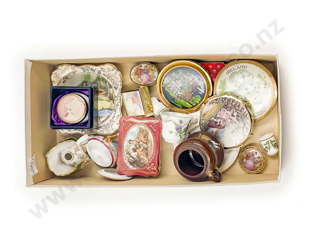 Collection of Limoge Trinket Boxes Brooches and Assorted Image 1++
