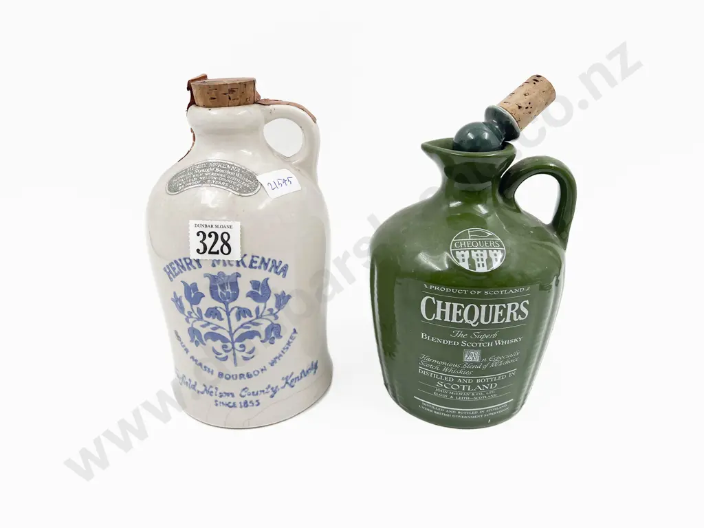 Two Full Vintage Stoneware Whisky Jugs Image 1++