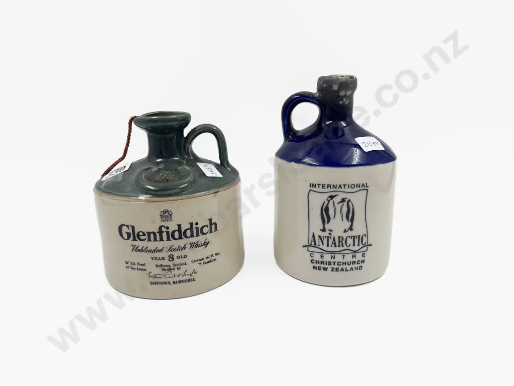 Two Full Vintage Stoneware Whisky Jugs Image 1++