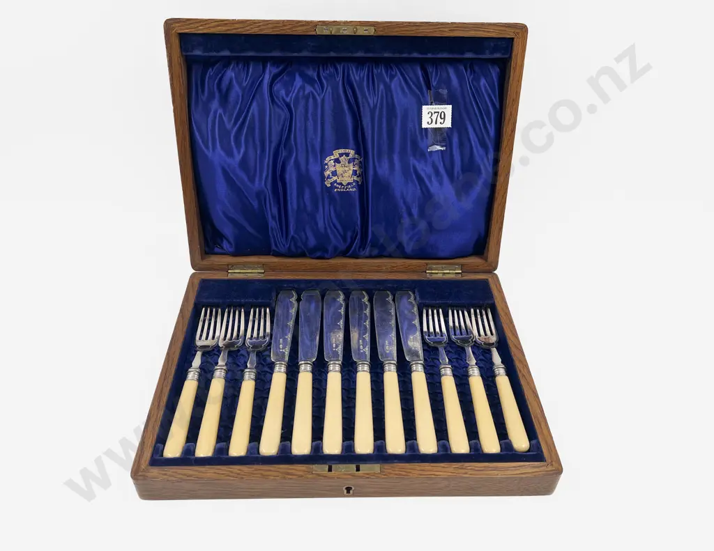 Cased Bone Handled Fish Service Image 1++
