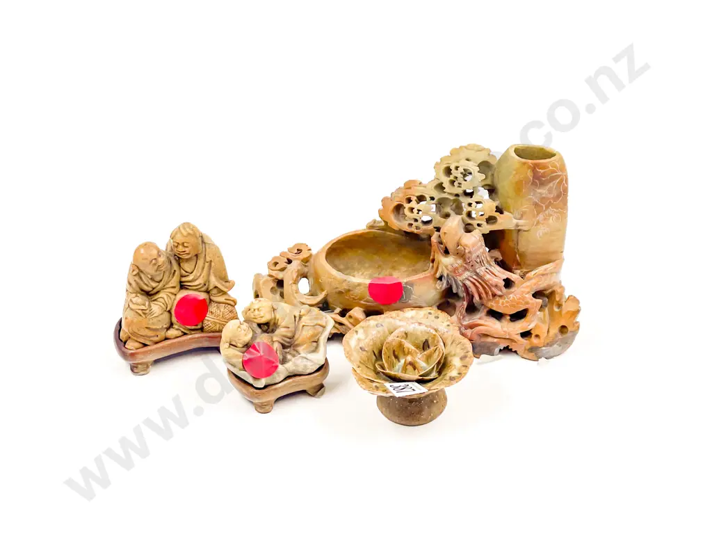 Four Assorted Hardstone Ornaments Image 1++