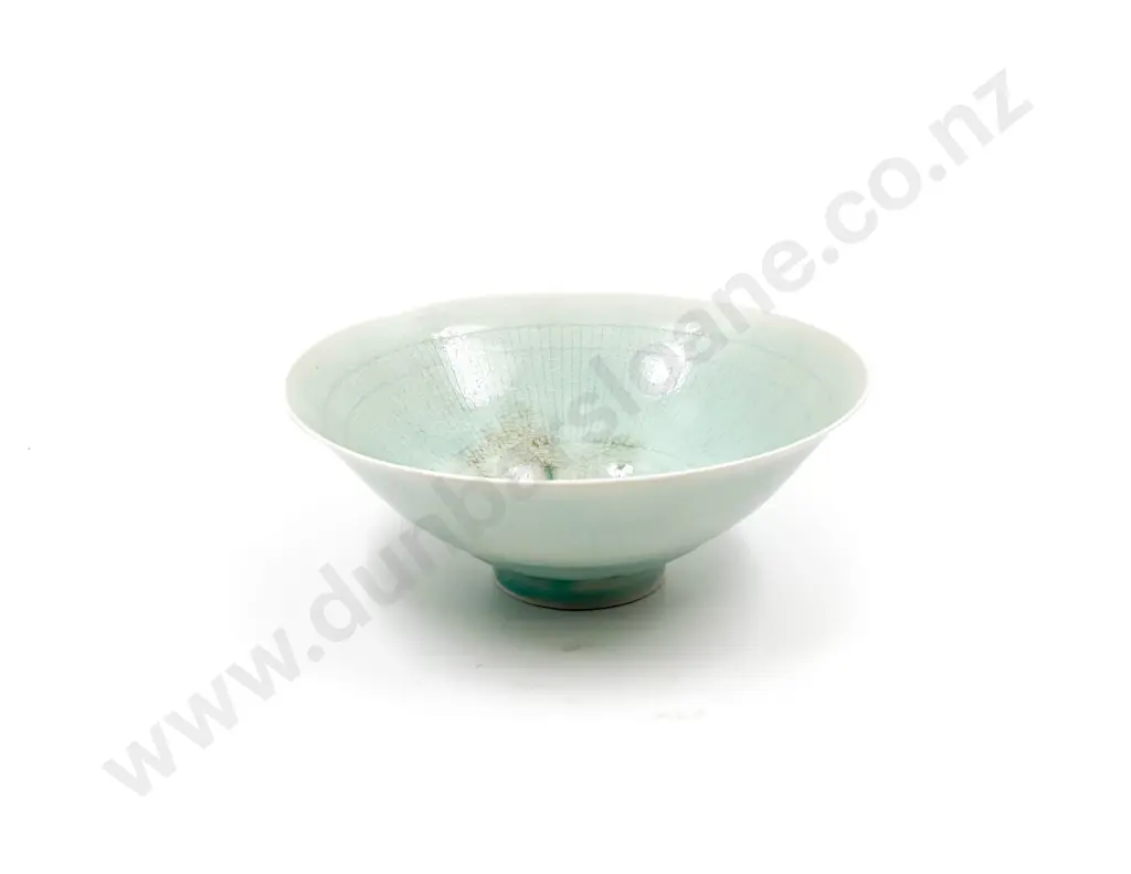 Celadon Glazed Pedestal Based Bowl by Linda Forrest Image 1++
