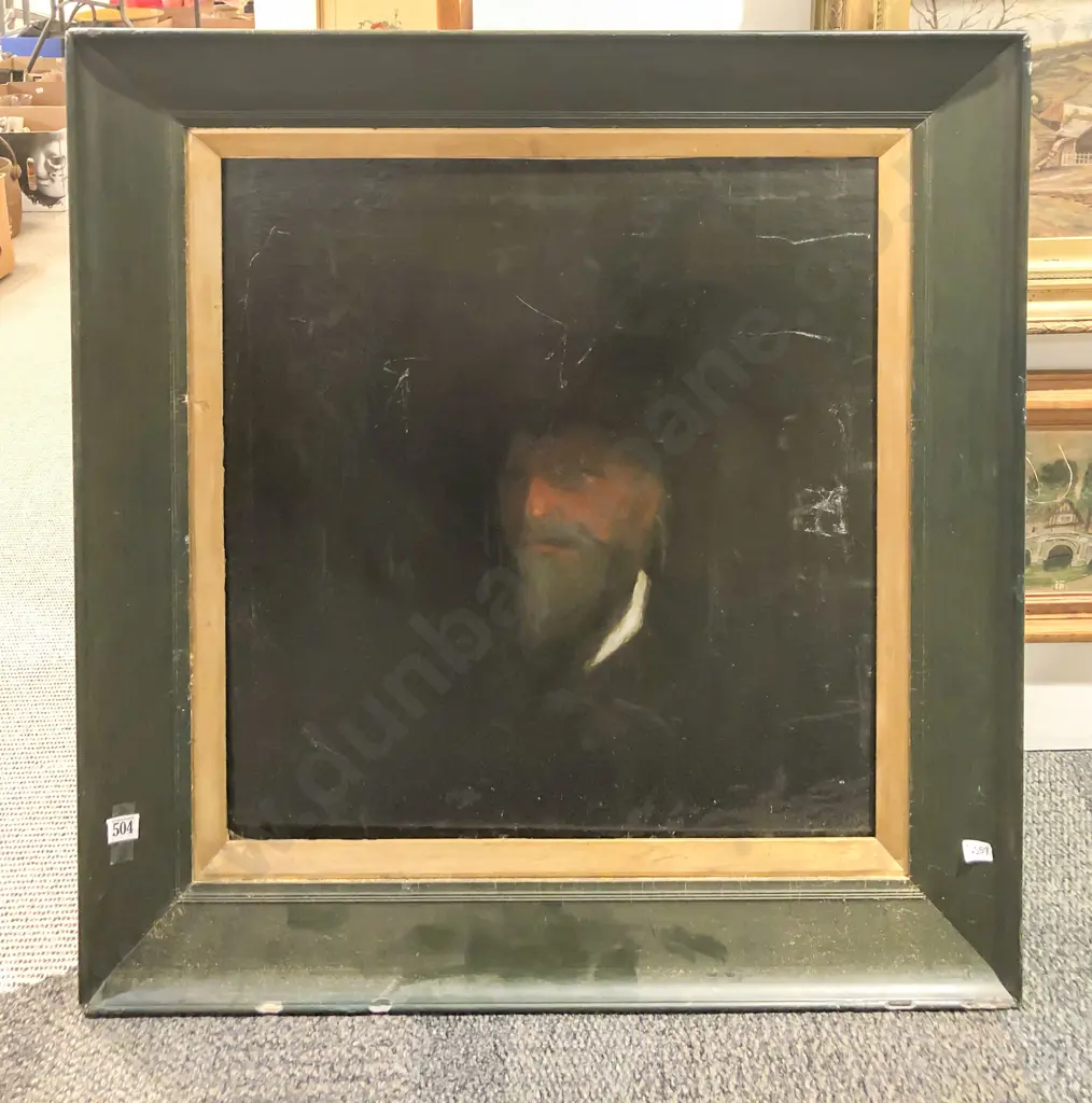 Unsigned Oil Portrait on Canvas Board Image 1++