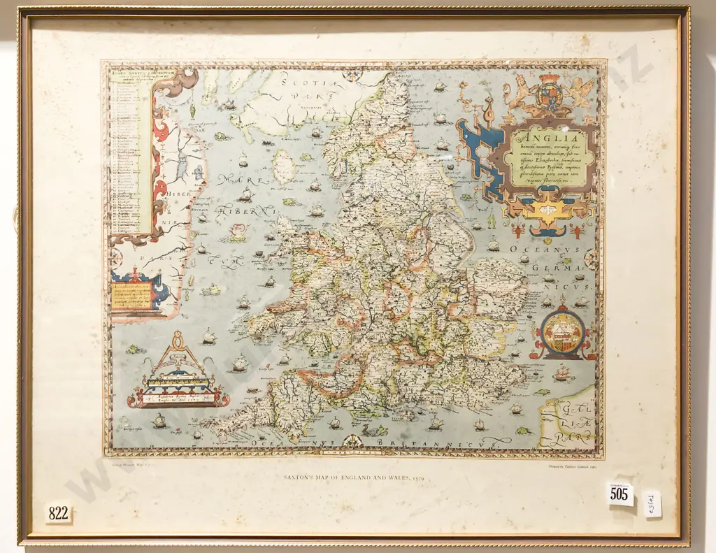 Saxton's Map of England & Wales Image 1++