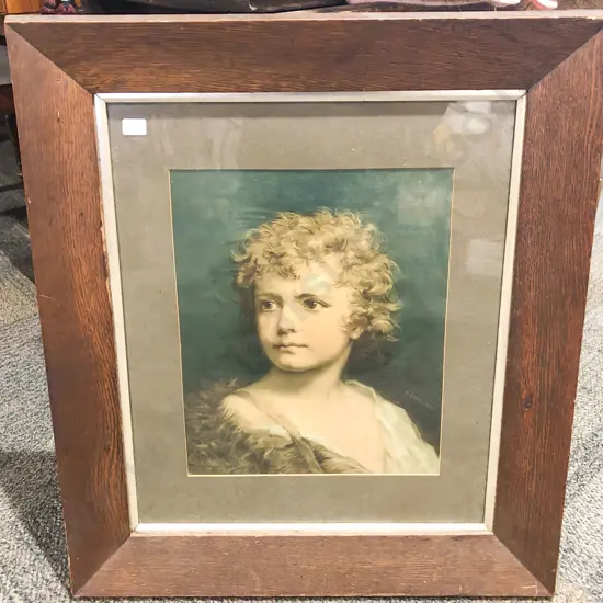 Framed Oil Work together with Oak Framed Portrait Print