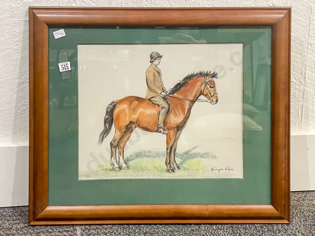 Haylcon Weir Mixed Media Study of Horse & Rider Image 1++