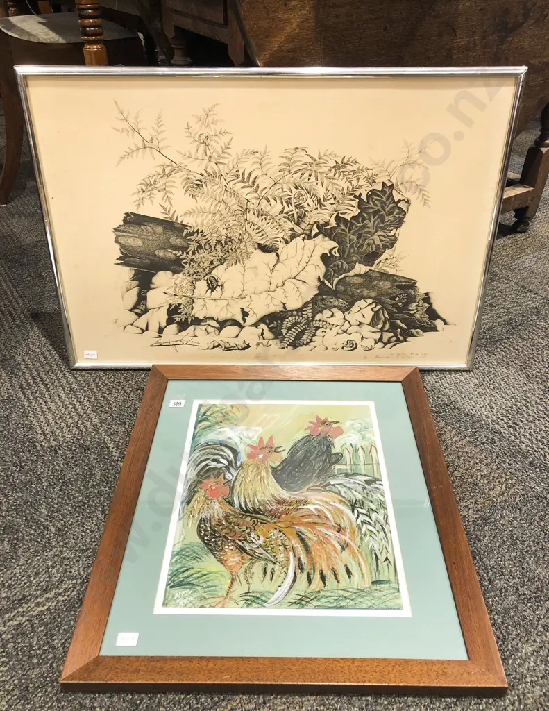 Betty Eaton Cockerel Study together with Rei Hamon Print Image 1++
