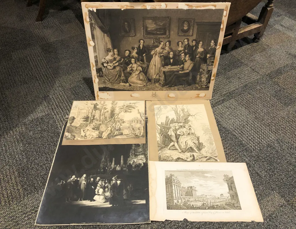 Five Assorted Victorian Prints & Etchings Image 1++
