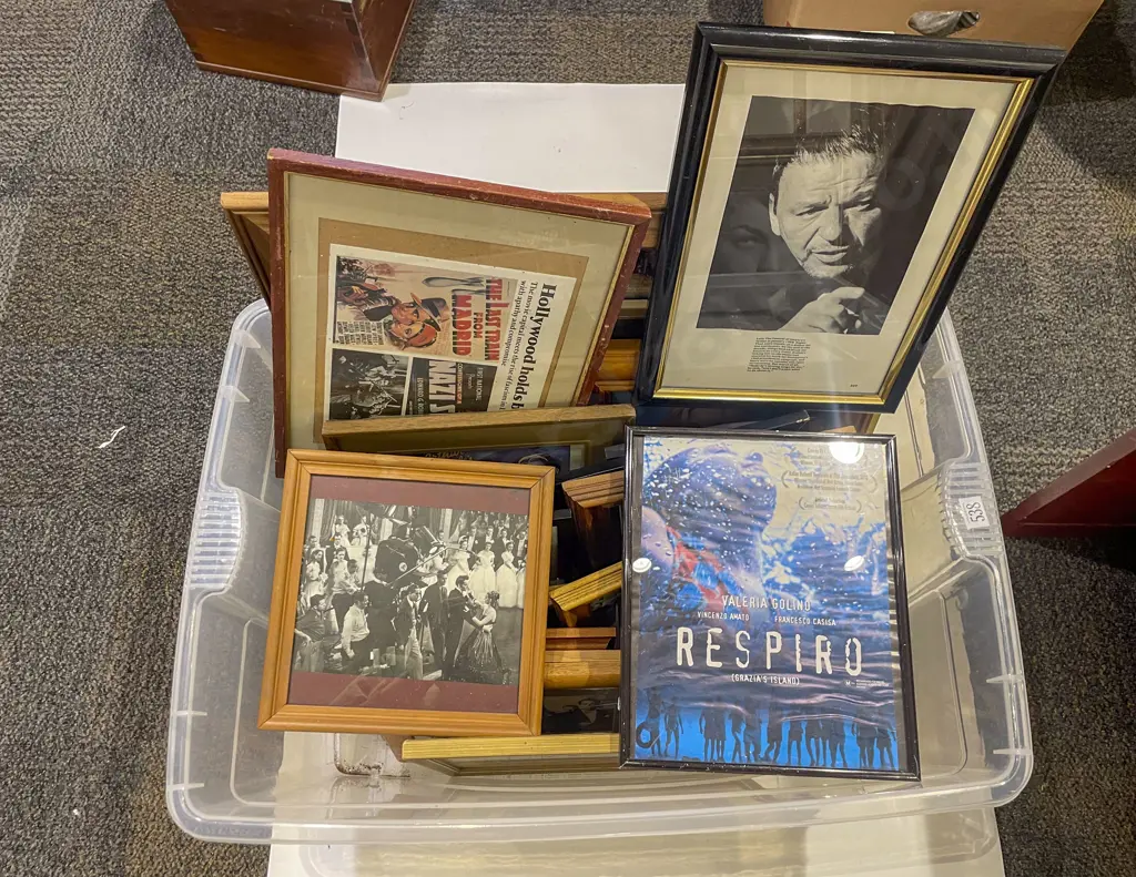 Box of Assorted Framed Posters Image 1++