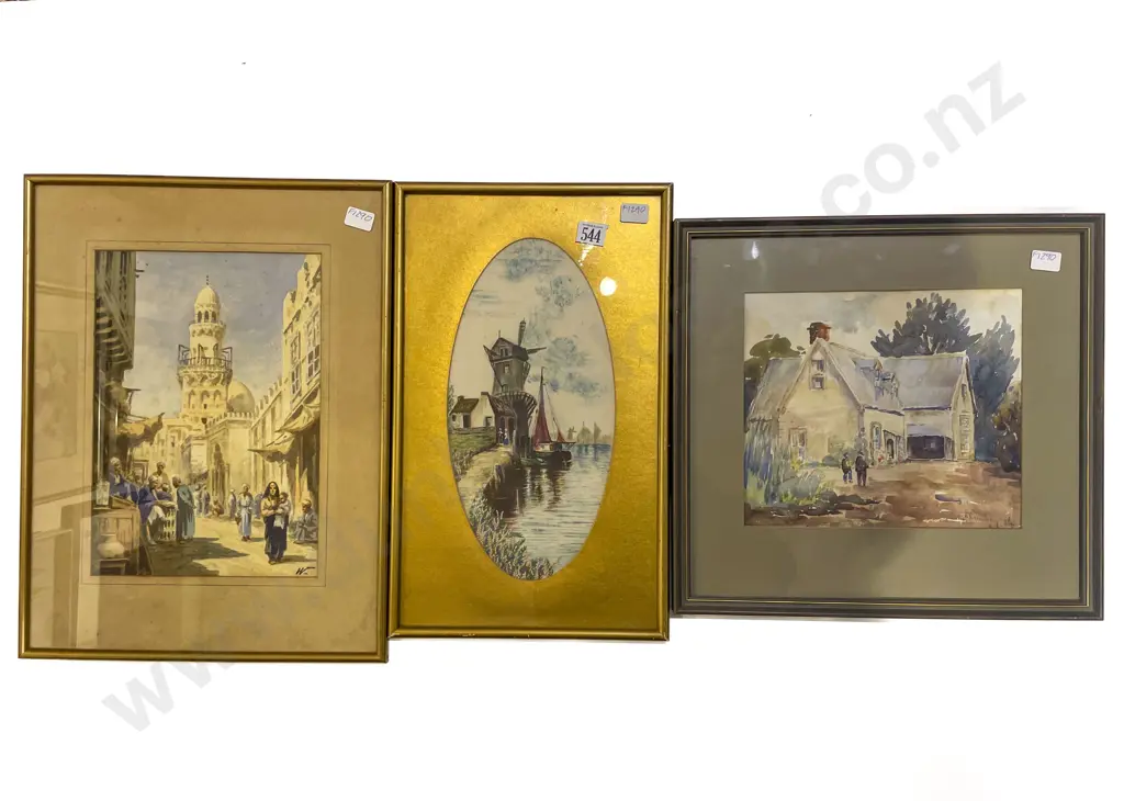 Four Assorted Originals together with Framed Etching Image 1++