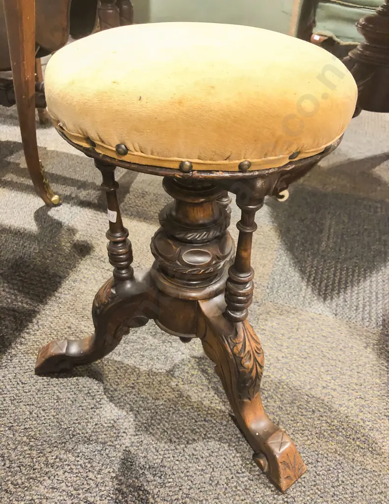 Vict Revolving Circular Piano Stool Image 1++
