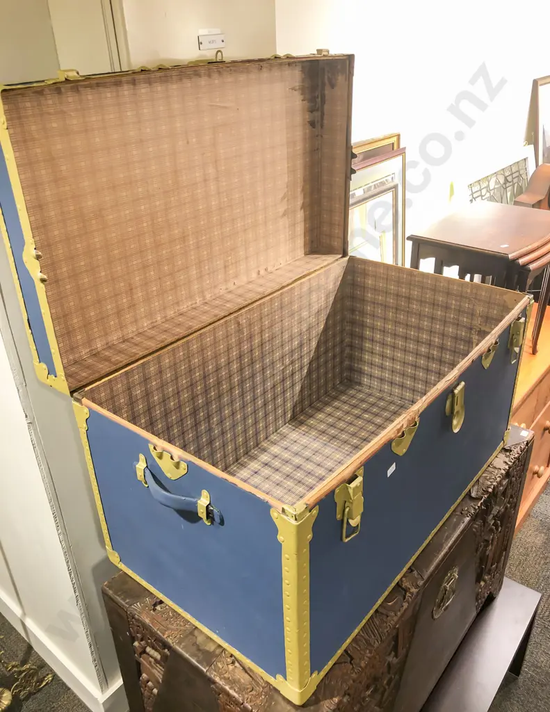 Vintage Painted Cabin Trunk Image 1++