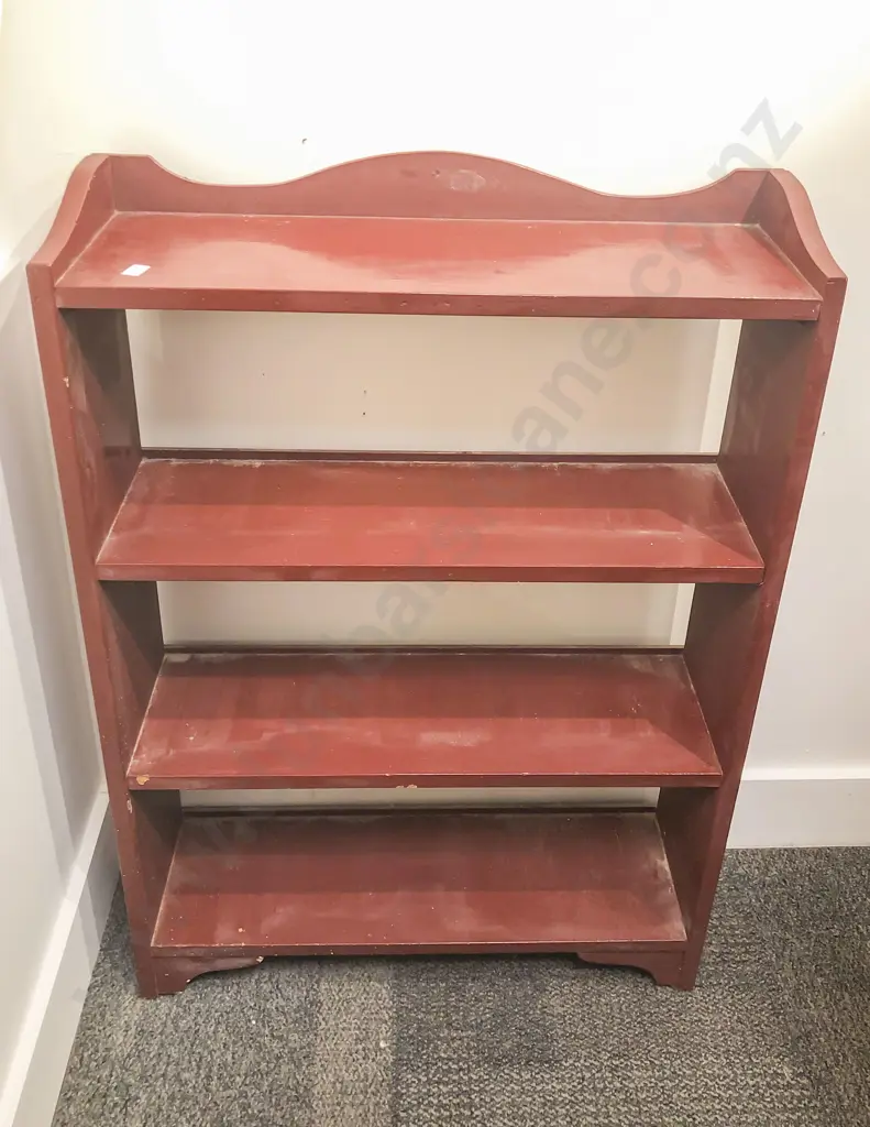Red Lacquered Open Bookcase Image 1++