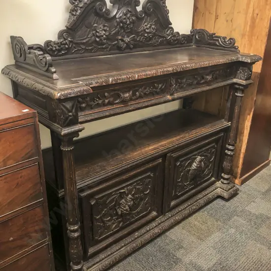 Antique Oak Court Cupboard