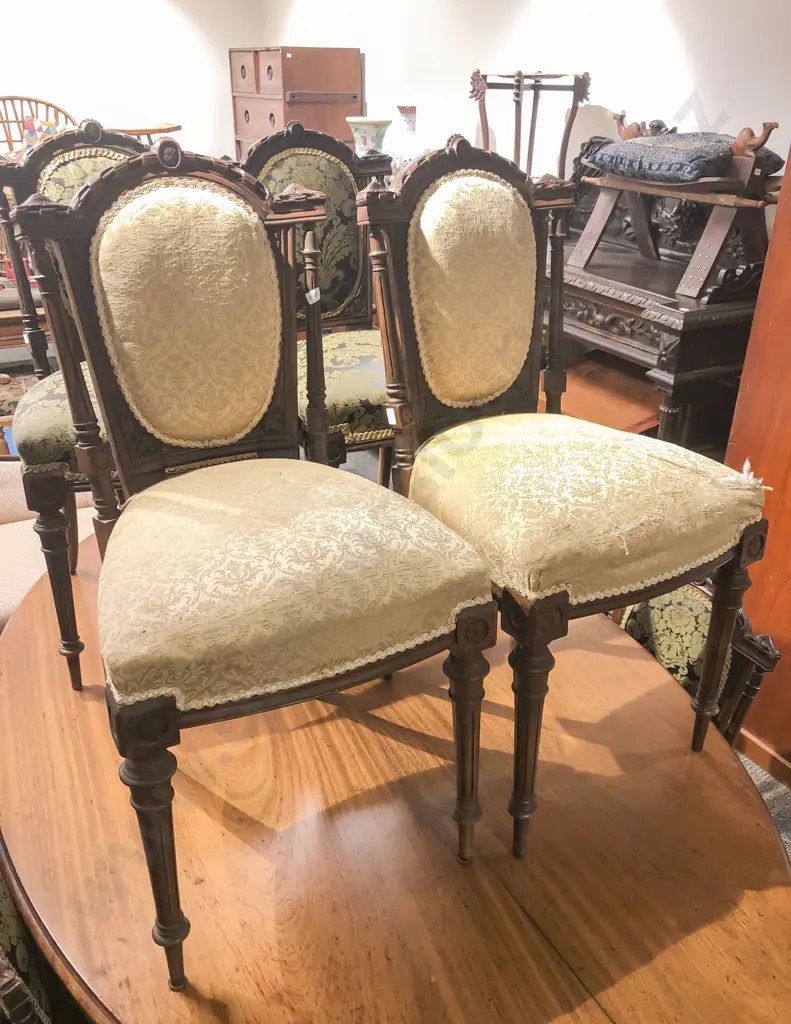 Pair of Upholstered Dining Chairs Image 1++