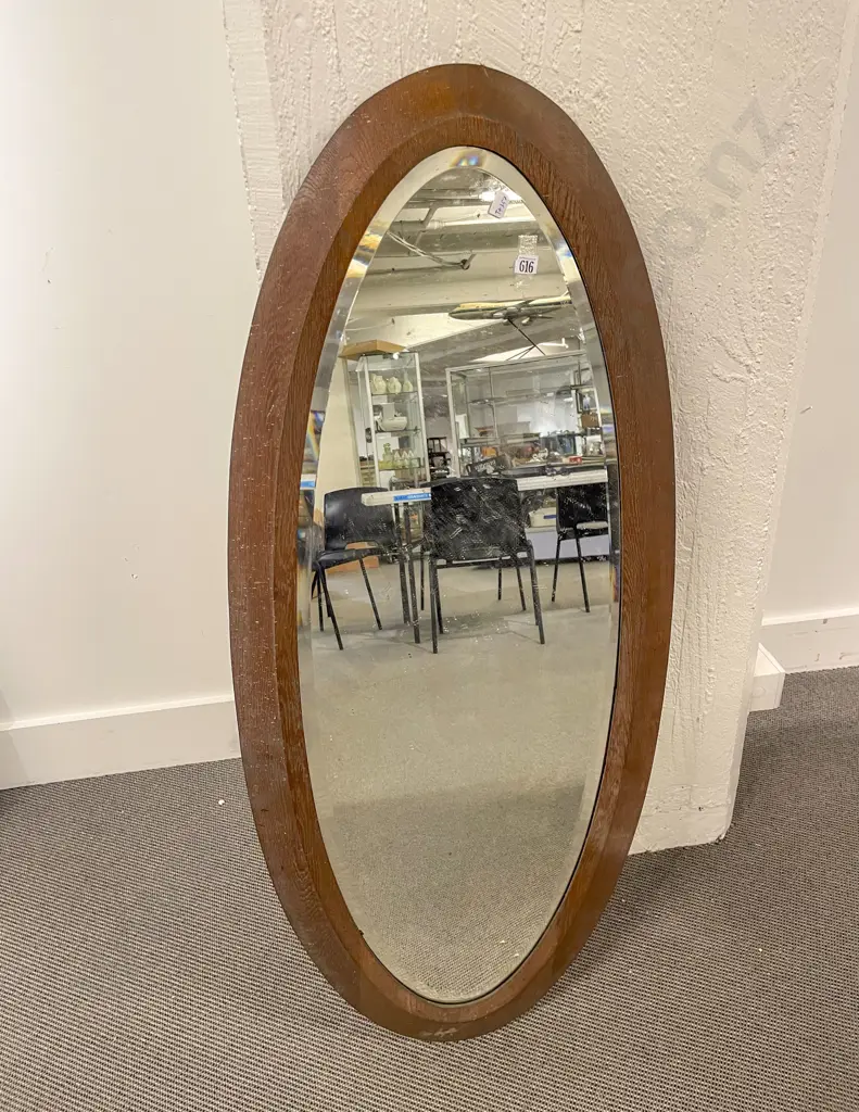 Oval Bevel Edged Wall Mirror Image 1++