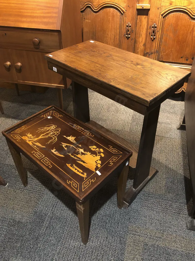 Oak Side Table and Other Occasional Table Image 1++