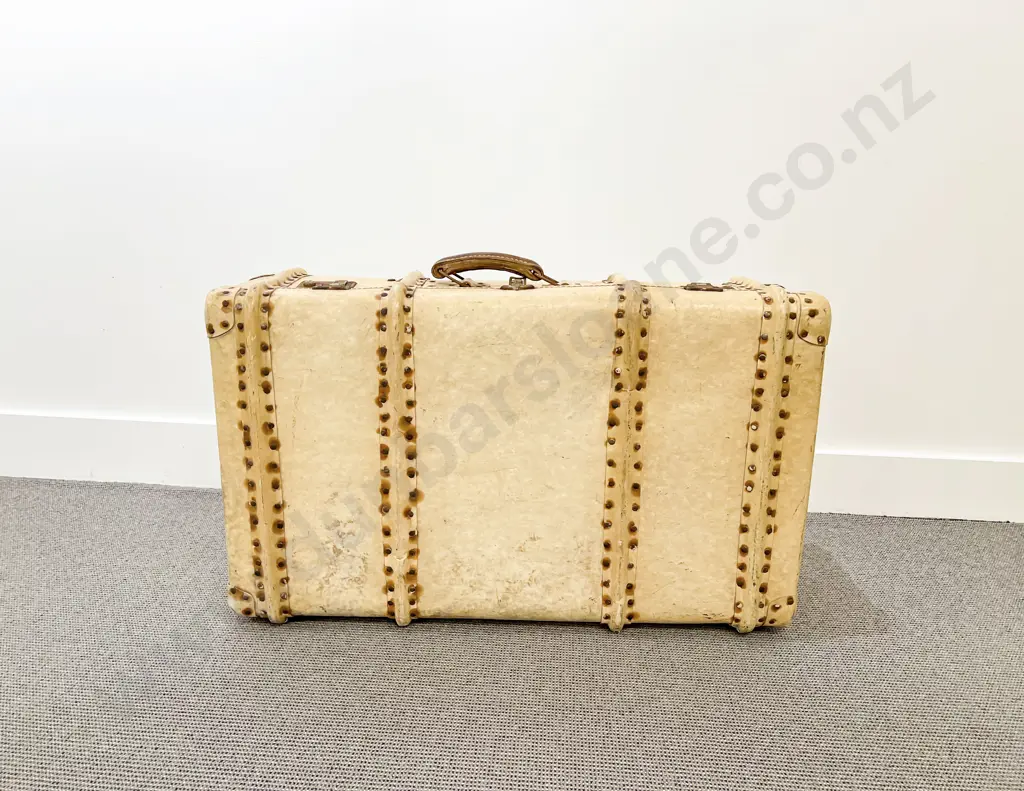 1930's Pig Skin Style Suitcase Image 1++