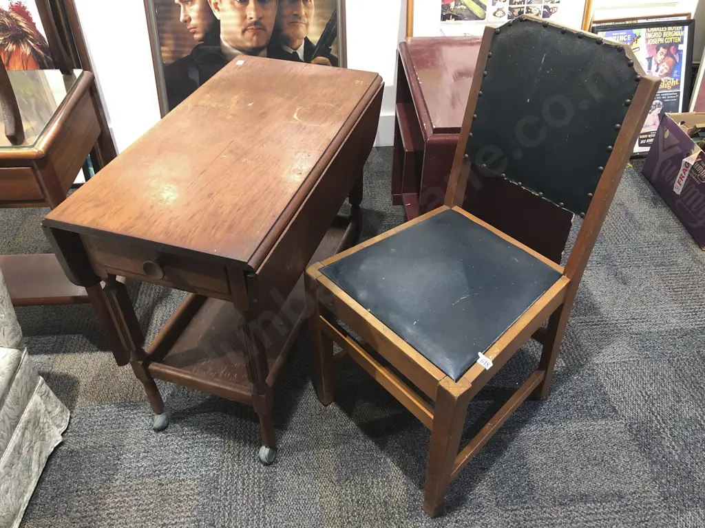 Two Tier Tea Trolley with Single Chair Image 1++