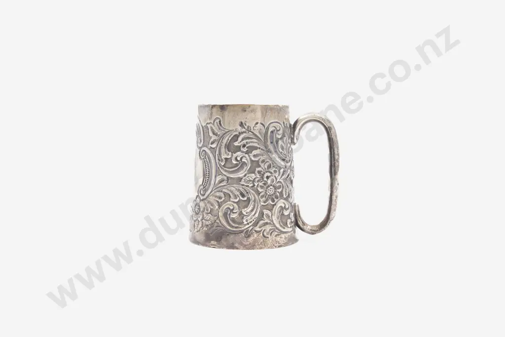Late Vict S/S Christening Mug Image 1++