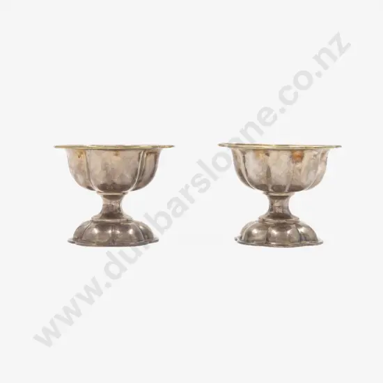 Pair Of C19th Russian Fine Silver Pedestal Salts