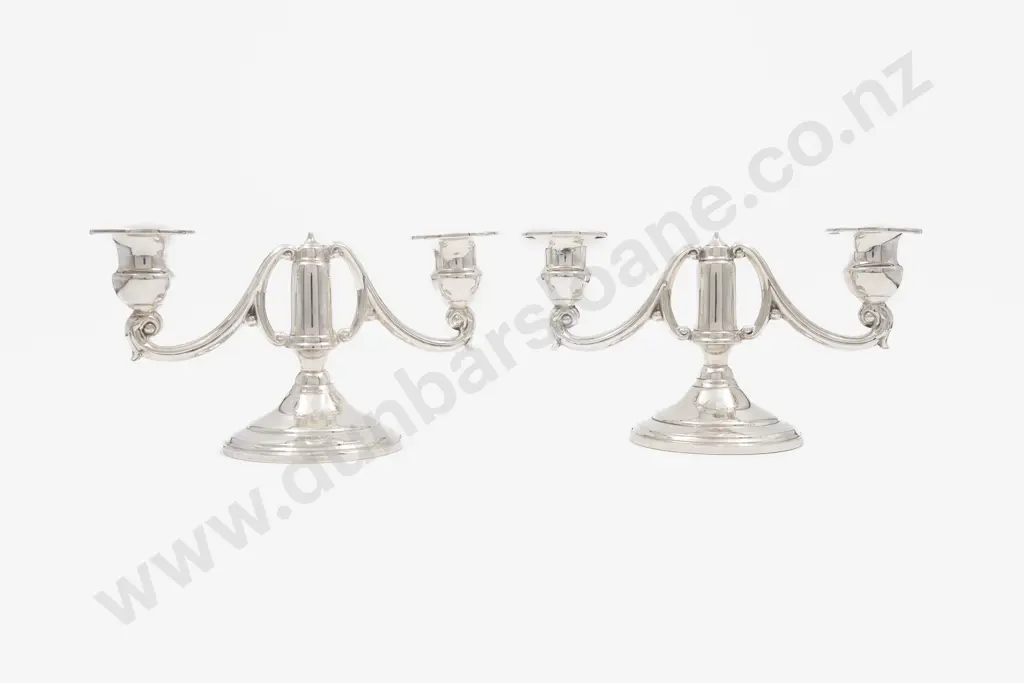Pair S/S 2 Branch Candleabra Image 1++