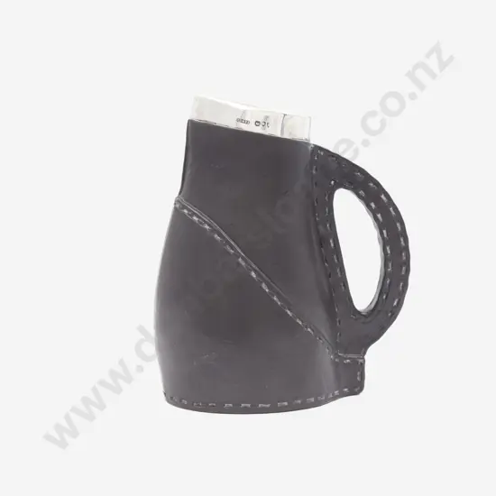 Vict Doulton Lambeth S/S Mounted Blackjack Faux Leather Ale Jug