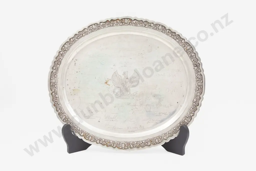 Indonesian .800 Oval Silver Tray Image 1++